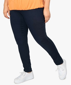 pantalon femme stretch 5 poches uni bleu pantalons et jeans9507701_1