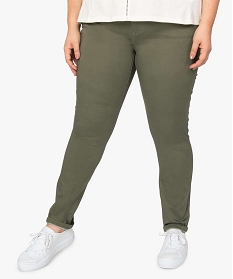 pantalon femme stretch 5 poches uni vert pantalons et jeans9507801_1