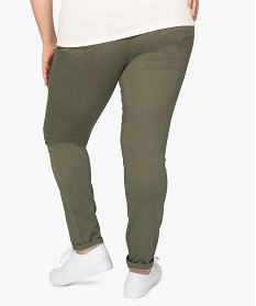 pantalon femme stretch 5 poches uni vert pantalons et jeans9507801_3