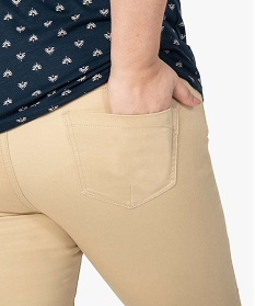 pantalon femme stretch 5 poches uni beige pantalons et jeans9507901_2