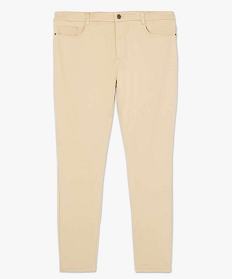 pantalon femme stretch 5 poches uni beige pantalons et jeans9507901_4