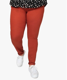 pantalon femme stretch 5 poches uni rouge pantalons et jeans9508001_1