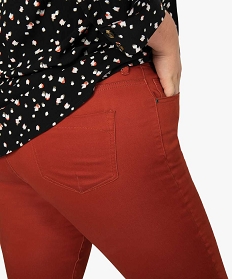 pantalon femme stretch 5 poches uni rouge9508001_2