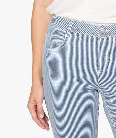 jean femme coupe slim a rayures imprime pantalons9508101_2