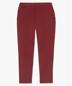 pantalon femme uni coupe ample avec taille elastiquee au dos rouge pantalons9508601_4
