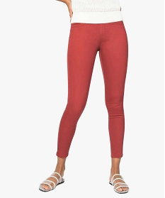 pantalon femme jegging colore a taille elastique rose9509101_1
