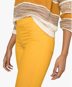 pantalon femme jegging colore a taille elastique jaune pantalons9509301_2