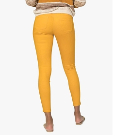pantalon femme jegging colore a taille elastique jaune9509301_3