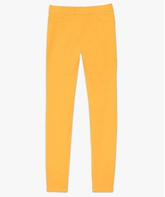 pantalon femme jegging colore a taille elastique jaune9509301_4