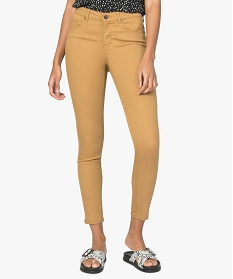 pantalon femme skinny stretch taille basse orange pantalons9509401_1