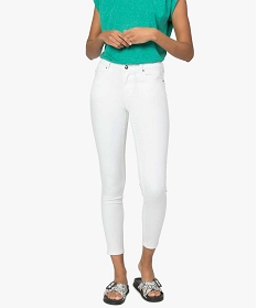 pantalon femme skinny stretch taille basse blanc9509501_1
