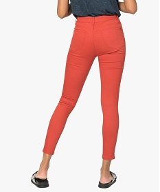 pantalon femme skinny stretch taille basse rouge pantalons9509601_3