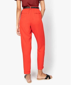 pantalon femme fluide avec taille elastiquee rouge pantalons9509801_3