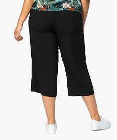 pantalon femme grande taille en toile unie coupe ample noir pantalons9513201_3