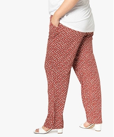 pantalon femme large et fluide imprime a taille elastiquee imprime9513601_3