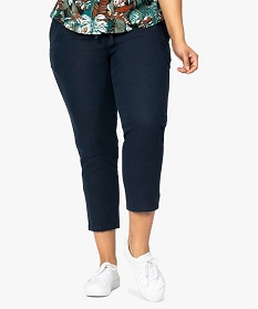 pantalon femme coupe ample contenant du lin bleu pantalons et jeans9514101_1