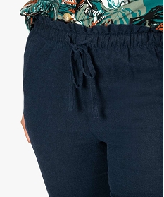pantalon femme coupe ample contenant du lin bleu9514101_2