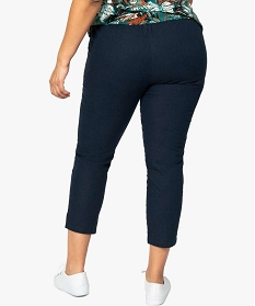 pantalon femme coupe ample contenant du lin bleu pantalons et jeans9514101_3