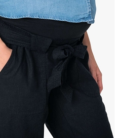 pantalon de grossesse en lin et viscose noir9515001_2