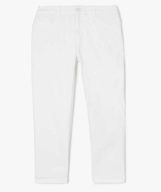 pantacout femme uni coupe slim 5 poches blanc pantacourts9515201_4
