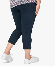 pantacourt femme grande taille en toile extensible coupe ajustee bleu9515401_3