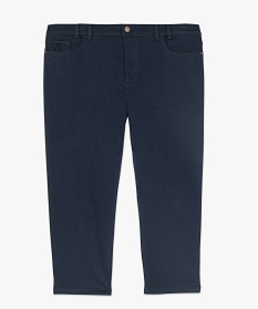 pantacourt femme grande taille en toile extensible coupe ajustee bleu9515401_4