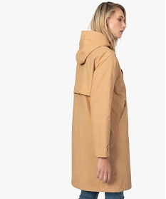 trench femme a capuche avec taille ajustable beige manteaux9521201_3