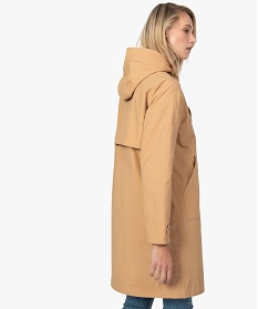 trench femme a capuche avec taille ajustable beige parka9521201_3