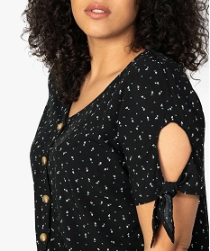 blouse femme imprimee avec manches fantaisie nouees imprime chemisiers et blouses9523301_2
