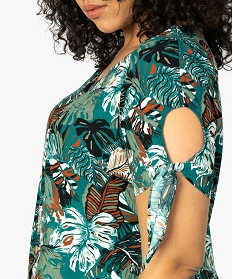 blouse femme imprimee avec manches fantaisie nouees imprime chemisiers et blouses9523401_2
