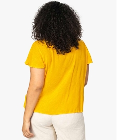 blouse femme fluide a fines rayures dorees jaune chemisiers et blouses9524401_3