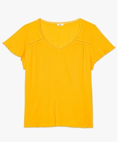 blouse femme fluide a fines rayures dorees jaune chemisiers et blouses9524401_4