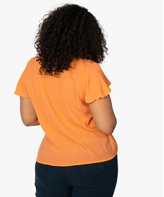 blouse femme fluide a fines rayures dorees orange chemisiers et blouses9524501_3