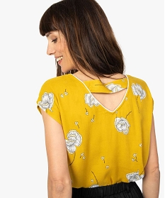 blouse femme fleurie a dos fantaisie et bas elastique imprime blouses9525201_2