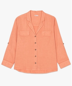 chemise femme en lyocell et manches retroussables orange9526001_4