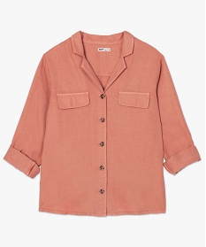 chemise femme en lyocell avec fausses poches poitrine orange9526501_4