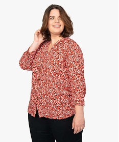 blouse femme grande taille imprimee a manches 34 imprime chemisiers et blouses9526801_1