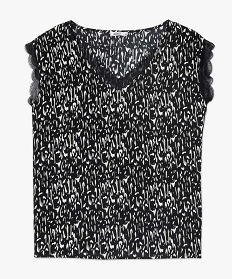 tee-shirt femme imprime avec touches de dentelle imprime blouses9530101_4