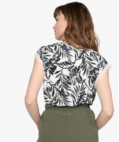 tee-shirt femme imprime avec touches de dentelle imprime blouses9530201_3