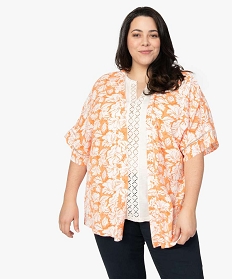 chemise femme grande taille forme kimono fluide a fleurs imprime chemisiers et blouses9530601_1