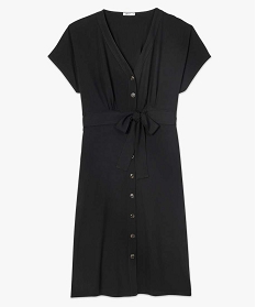 robe femme a manches courtes boutonnee sur lavant noir robes9533801_4