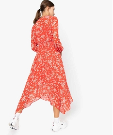 robe femme en voile fleuri et taille en smocks imprime9535601_3