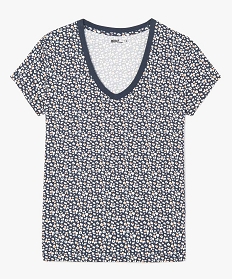 tee-shirt femme imprime a large col v contenant du coton bio imprime t-shirts manches courtes9545601_4