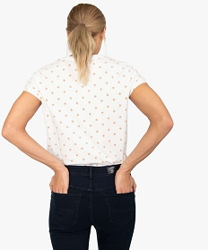 tee-shirt femme imprime a large col v contenant du coton bio imprime9545901_3