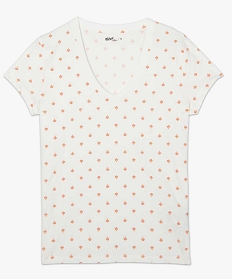 tee-shirt femme imprime a large col v contenant du coton bio imprime t-shirts manches courtes9545901_4