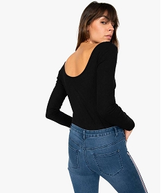 tee-shirt femme col danseuse noir t-shirts manches courtes9549601_1