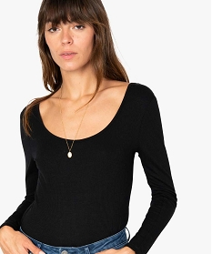 tee-shirt femme col danseuse noir t-shirts manches courtes9549601_2