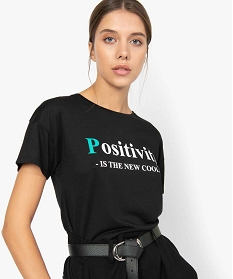 tee-shirt femme fluide a manches courtes avec imprime noir t-shirts manches courtes9552001_2