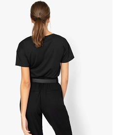 tee-shirt femme fluide a manches courtes avec imprime noir t-shirts manches courtes9552001_3