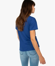 tee-shirt femme fluide a manches courtes avec imprime bleu t-shirts manches courtes9552701_3